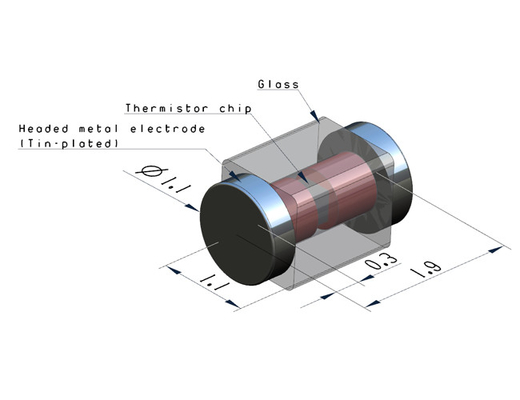 SMT Glass Encapsulated NTC Thermistor Suitable To Be Used In A Narrower Space